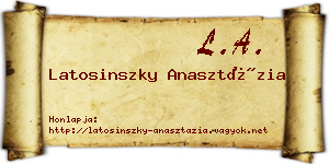 Latosinszky Anasztázia névjegykártya
